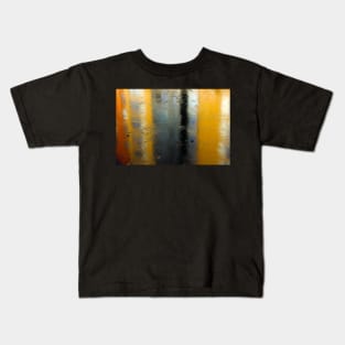 Frozen canal water reflecting the image of colourful buildings Kids T-Shirt